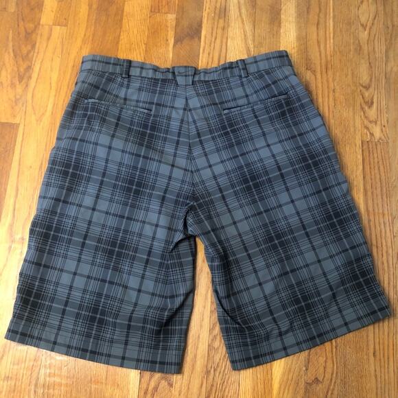 Nike Mens Dri-Fit Golf Shorts size 36 Black Plaid Athletic Stretchy Polyester - Picture 5 of 11